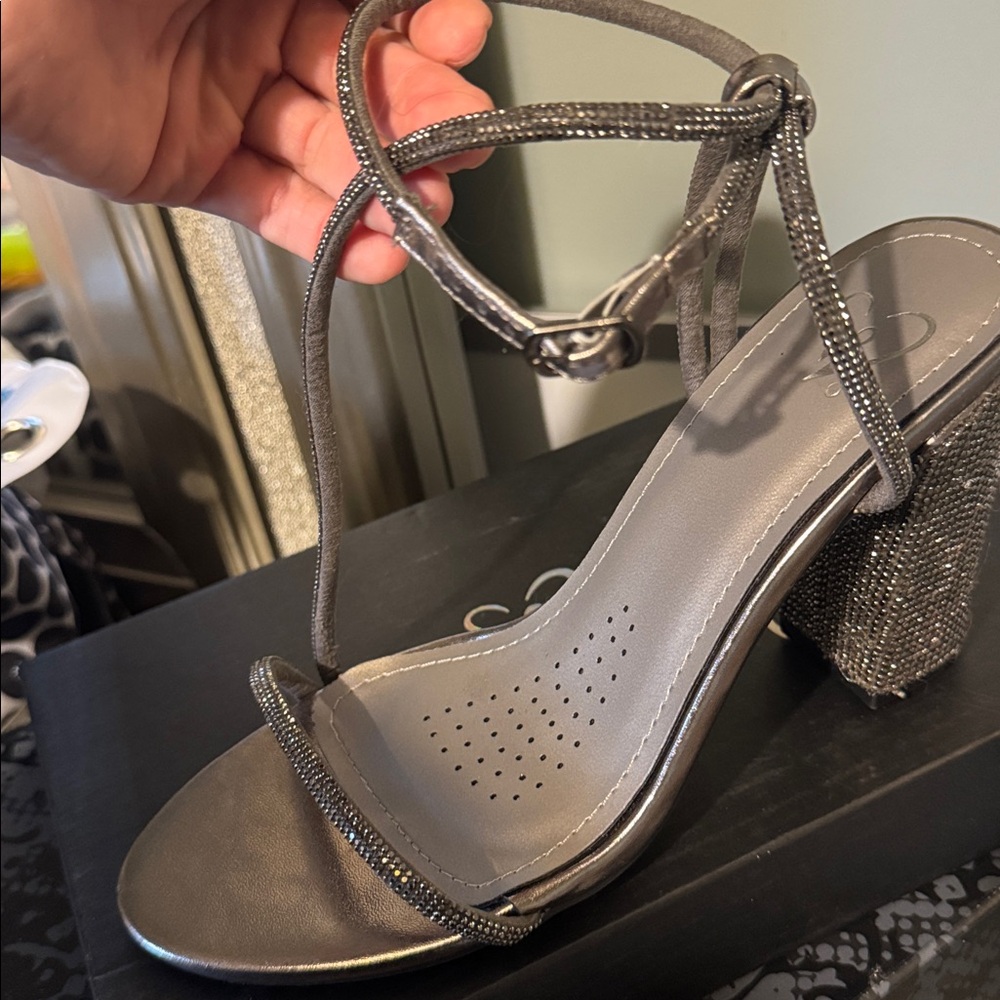 Windsor Silver Strappy Heels